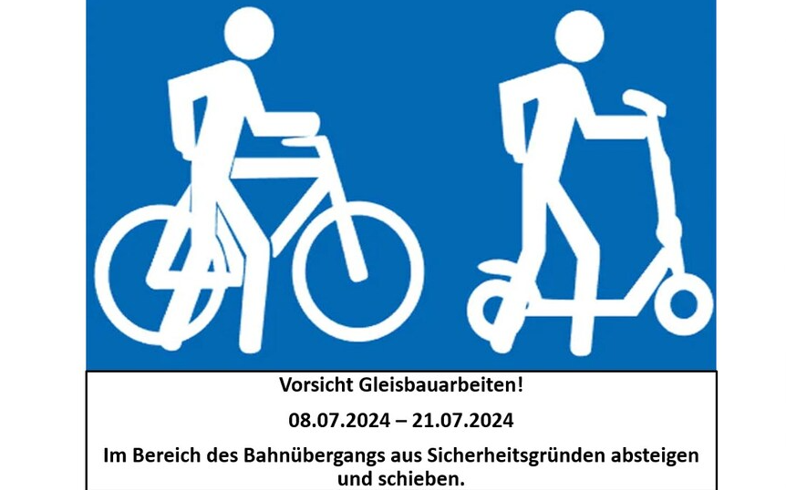 Information für Radfahrer am Radweg