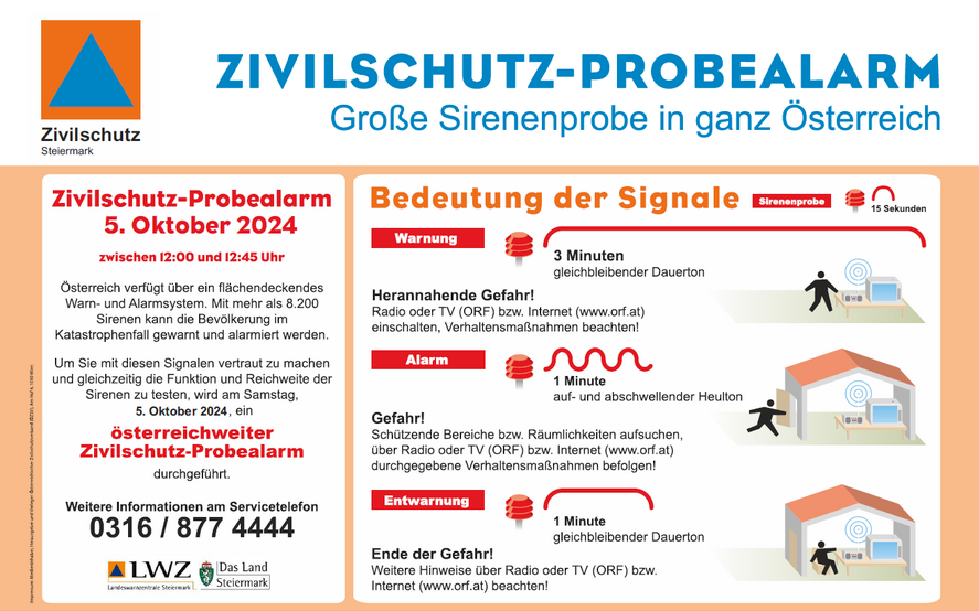 Zivilschutz-Probealarm am 05.10.2024