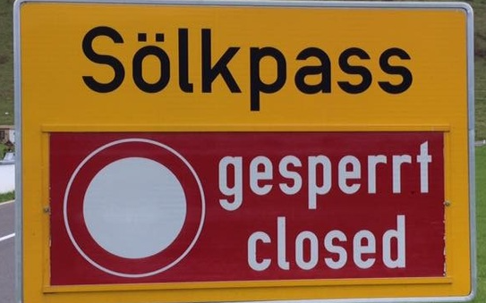 Sölkpaßstraße wegen sinkender Schneefallgrenze gesperrt!