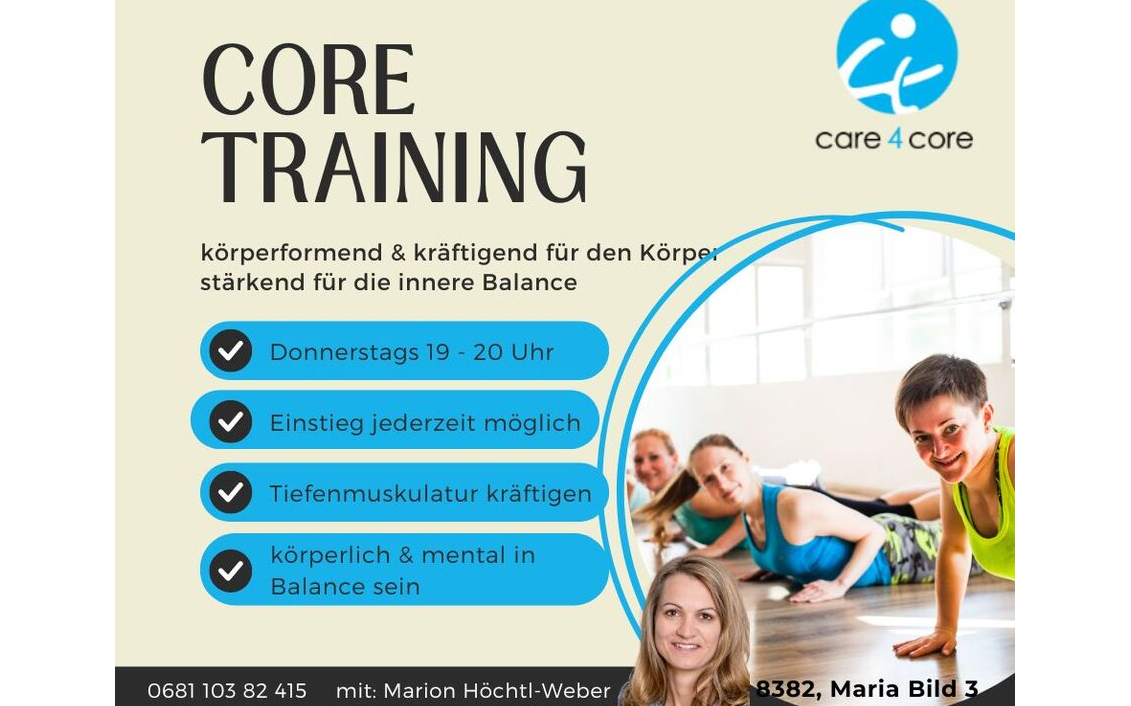 Core Training - körperformend & kräftigend für den Körper, stärkend für die innere Balance