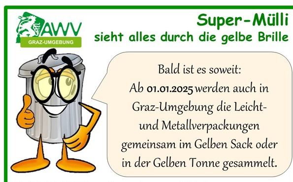 AWV-INFO / Super-Mülli sieht alles durch die gelbe Brille