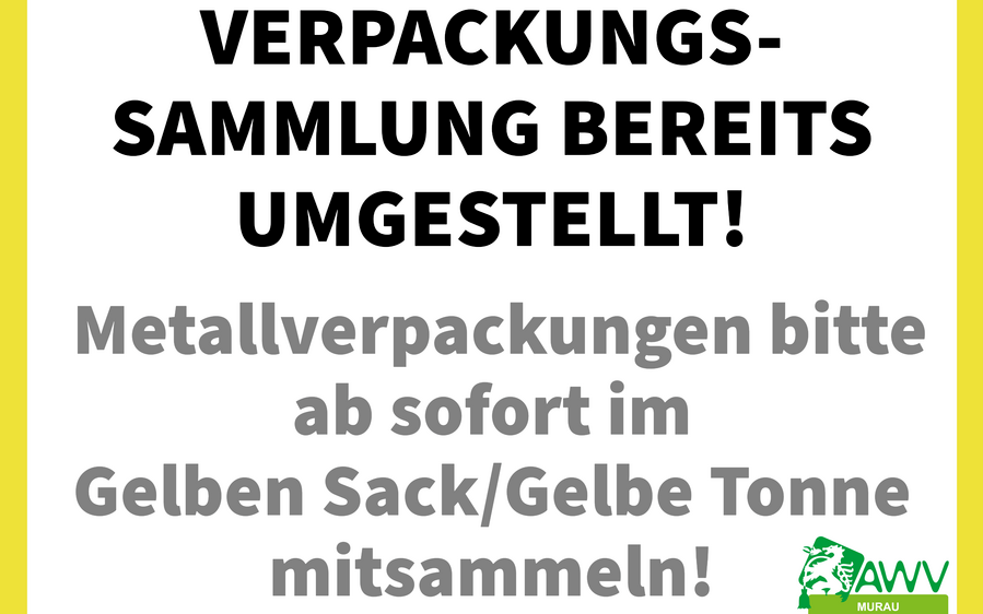 Umstellung beim Sammeln von Metallverpackungen