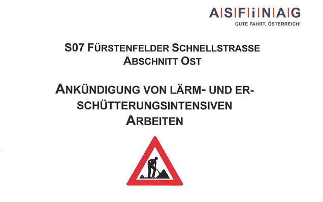 ASFINAG - Ankündigung S07 Fürstenfelder Schnellstraße Abschnitt OST