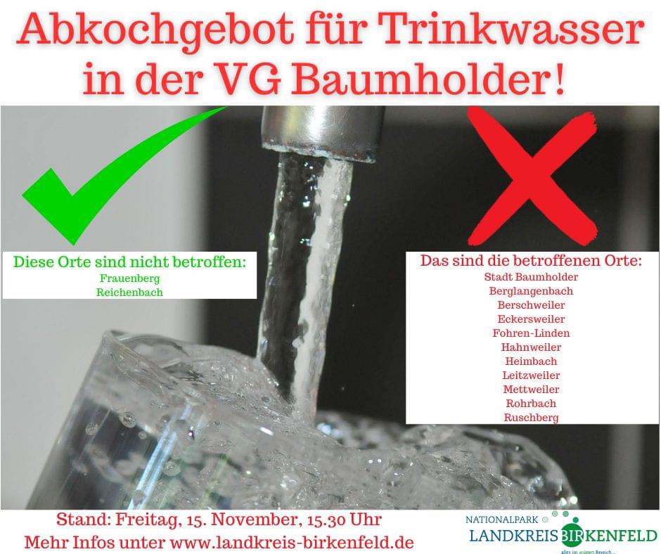 Abkochgebot für Trinkwasser