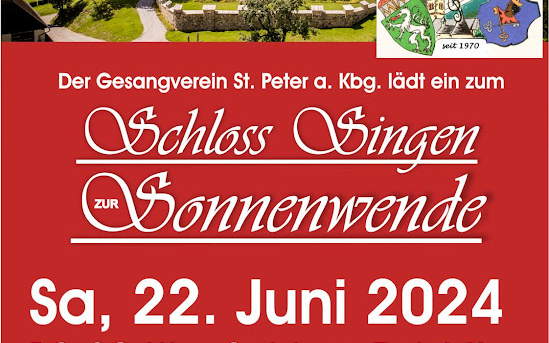 22.06.2024 Gemeinsam Singen und Musizieren zur Sommersonnenwende, Schloss Feistritz