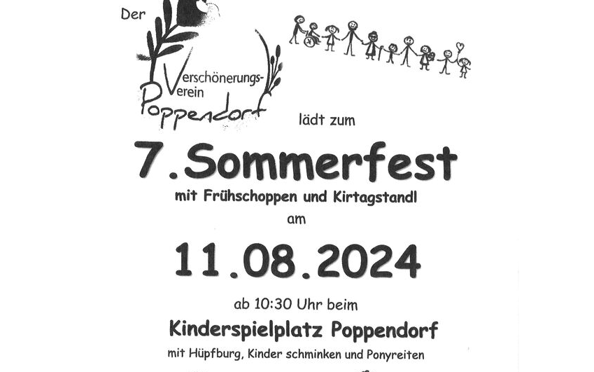 Sommerfest des Verschönerungsverein Poppendorf i.B. mit Frühschoppen und Kirtagsstandl