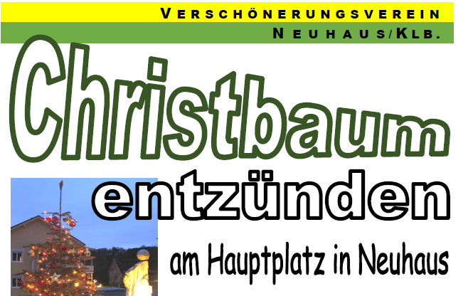 Christbaum entzünden am Hauptplatz in Neuhaus