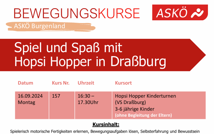 Spiel und Spaß mit  Hopsi Hopper in Draßburg