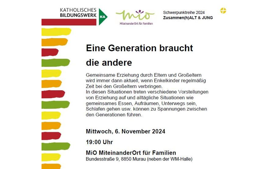 Vortrag “Eine Generation braucht die andere“