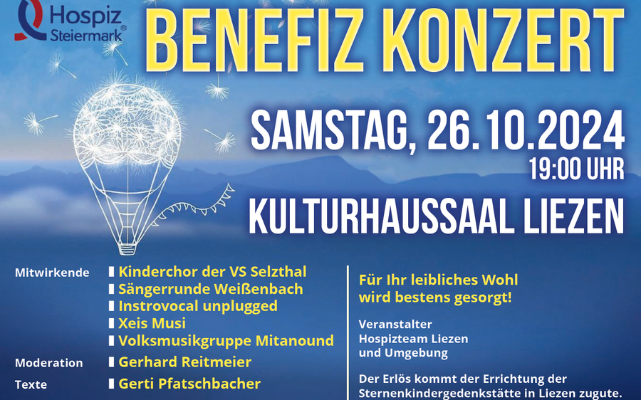 26.10.2024 Benefiz Konzert, Kulturhaussaal in Liezen