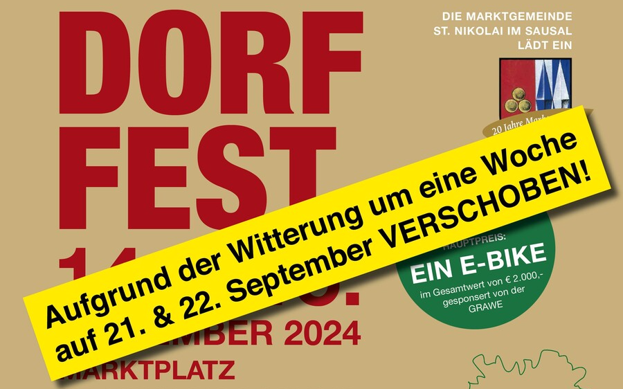 21.09.2024 DORFFEST - neuer Termin, Marktplatz