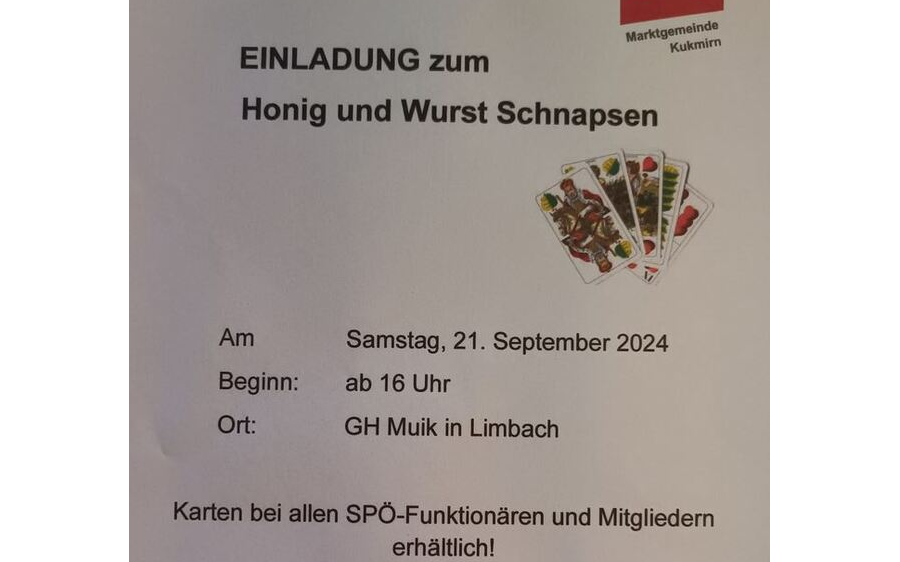 21.09.2024 Honig und Wurst-Schnapsen der SPÖ der Marktgemeinde Kukmirn, Gasthaus Muik