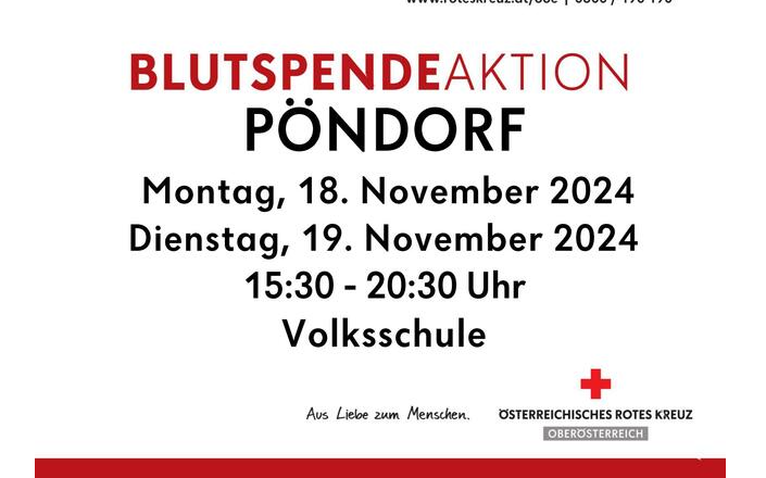 18.11.2024 Blutspendeaktion, Volksschule Pöndorf - Turnsaal