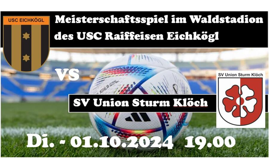 01.10.2024 5. Nachtrags-Meisterschaftspiel USC Raiffeisen Eichkögl vs SV Union Sturm Klöch, Waldstadion USC Eichkögl