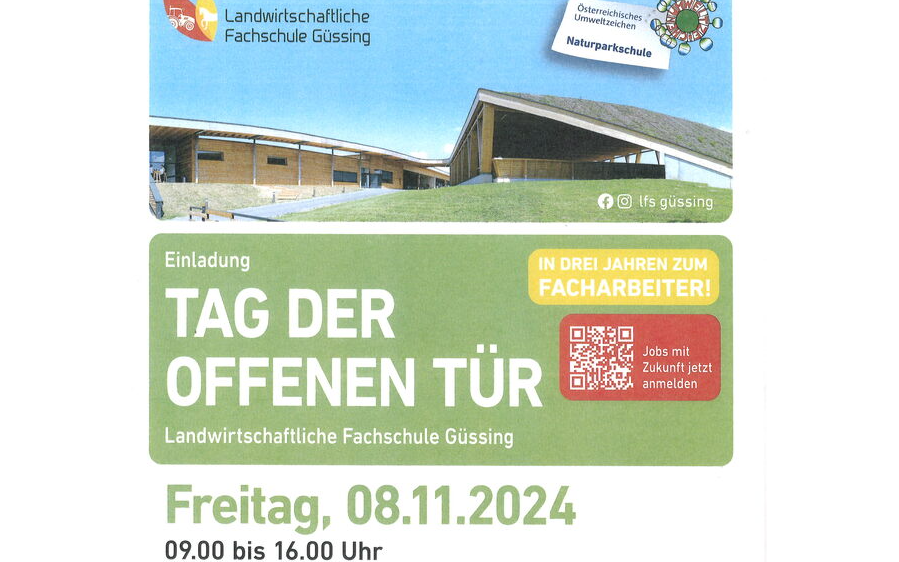 08.11.2024 Landwirtschaftliche Fachschule Güssing - Tag der offenen Tür, Stremtalstraße 19, 7540 Güssing