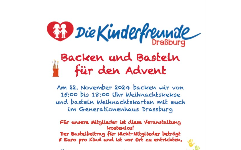 22.11.2024 Backen und Basteln für den Advent, Generationenhaus