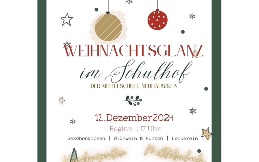 Weihnachtsglanz im Schulhof der Mittelschule Neuhaus