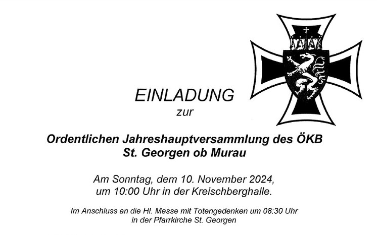 10.11.2024 Ordentliche Jahreshauptversammlung des ÖKB St. Georgen ob Murau, Kreischberghalle