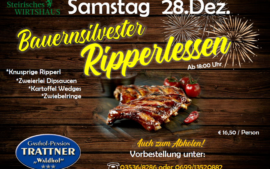 28.12.2024 Bauernsilvester Ripperlessen im GH Trattner, Gasthof Trattner