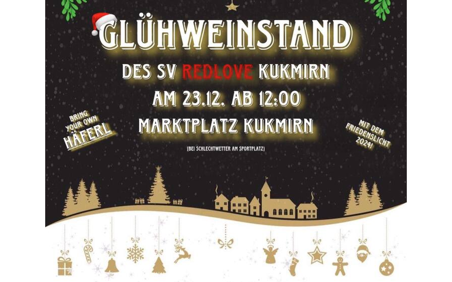 23.12.2024 Glühweinstand mit Friedenslicht des SVK, Marktplatz Kukmirn