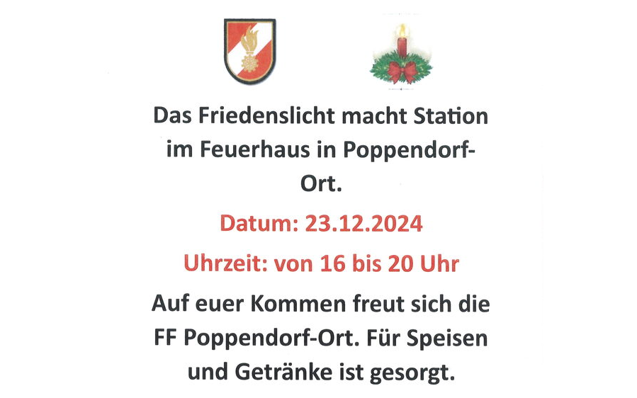 23.12.2024 Friedenslicht der FF Poppendorf Ort, beim Feuerwehrhaus Poppendorf Ort